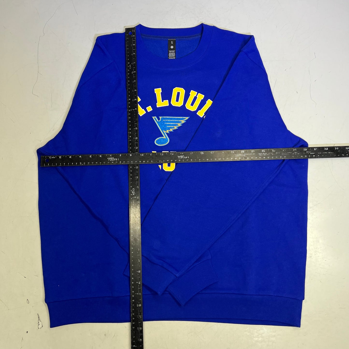 LULULEMON St. Louis Blues Steady State College Crewneck Men's Sz XL Cobalt Blue