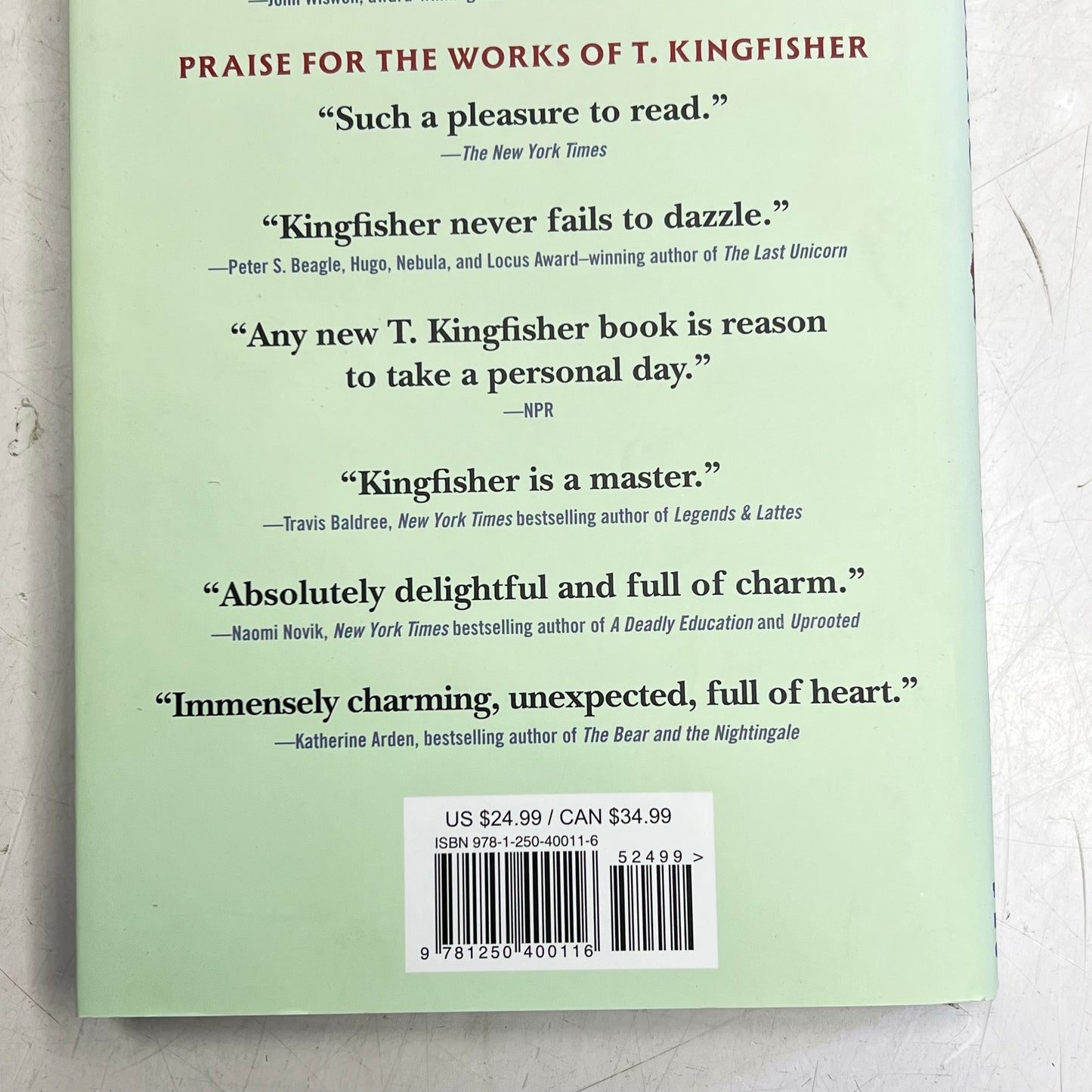 NINE GOBLINS  By T. Kingfisher Hardback Book a Low Fantasy & High Mischief Tale