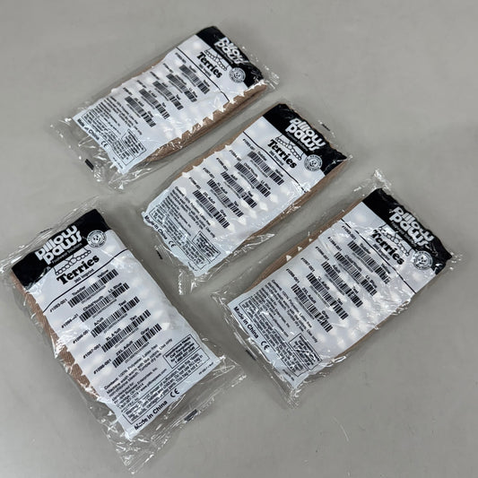 PILLOW PAWS (4 PACK) Unisex Non-Skid Slipper Socks  Adult XL Tan