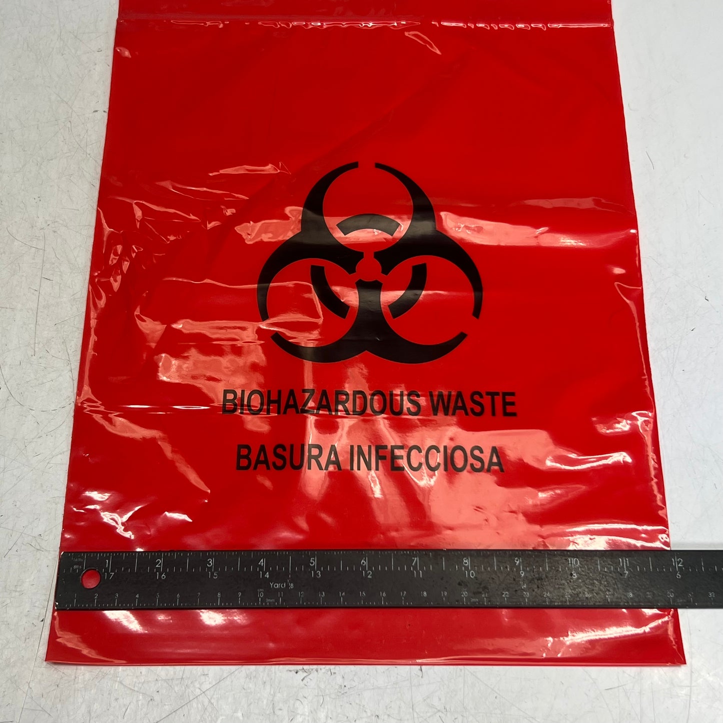 MED EGEN (100 PACK) Biohazard Waste Bag 12" x 15" Red 4921