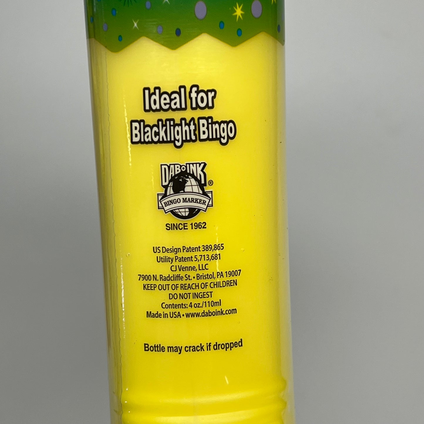 DAB O INK (12 PACK) Super Bright Full Fluorescent Bingo Ink Marker 4oz Yellow