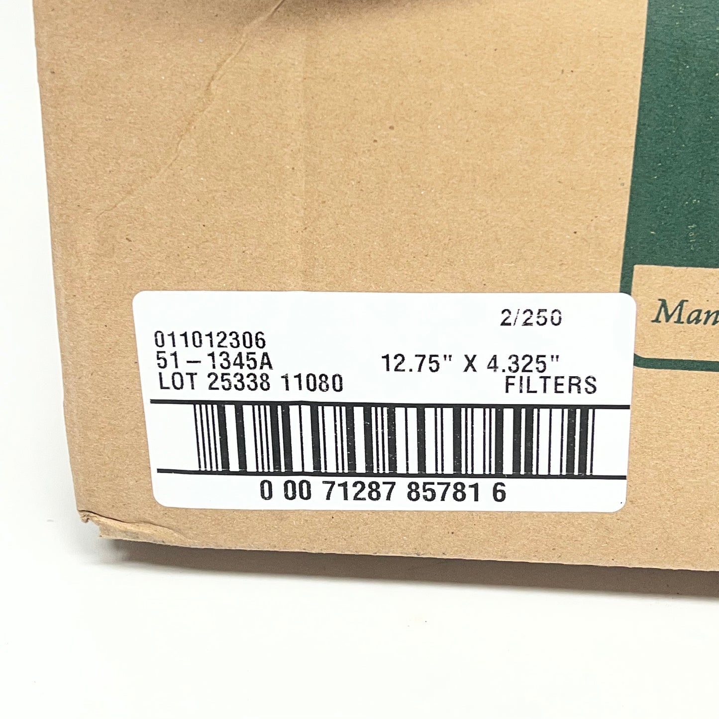 ZA@ BREW RITE (500 PACK) Coffee Filters  12.75" X 4.32" White 011012306 (As-Is)