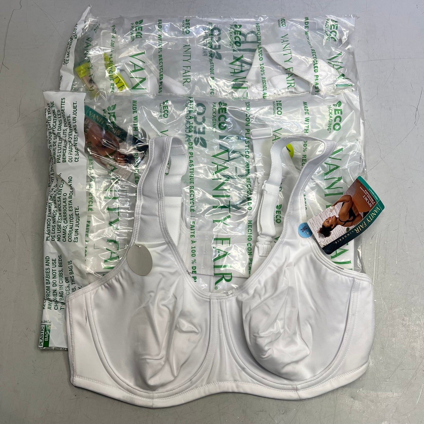 ZA@ VANITY FAIR Lot Of Bras Sport High Impact Women's Variety Sz White