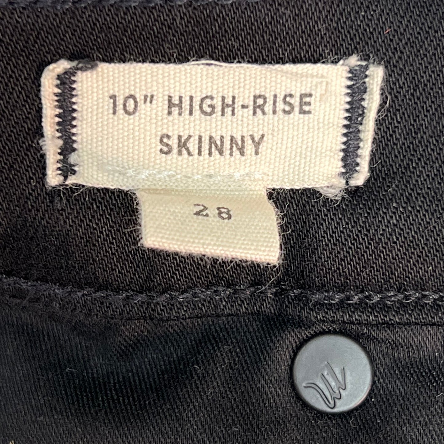MADEWELL 10" High Rise Stretchy Ankle Skinny Jeans Women's Sz 28 Black NS969