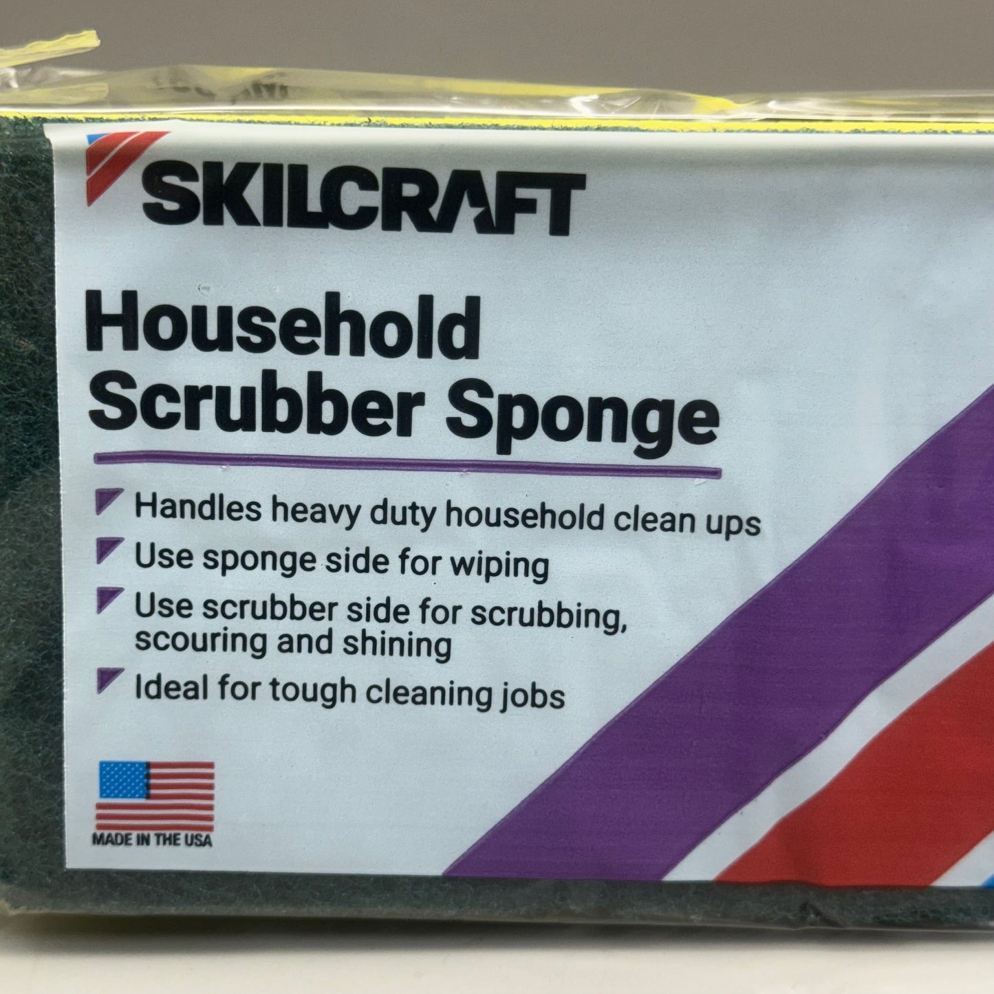 SKILCRAFT (6 PACK) Household Large Scrubber Sponge MR-557