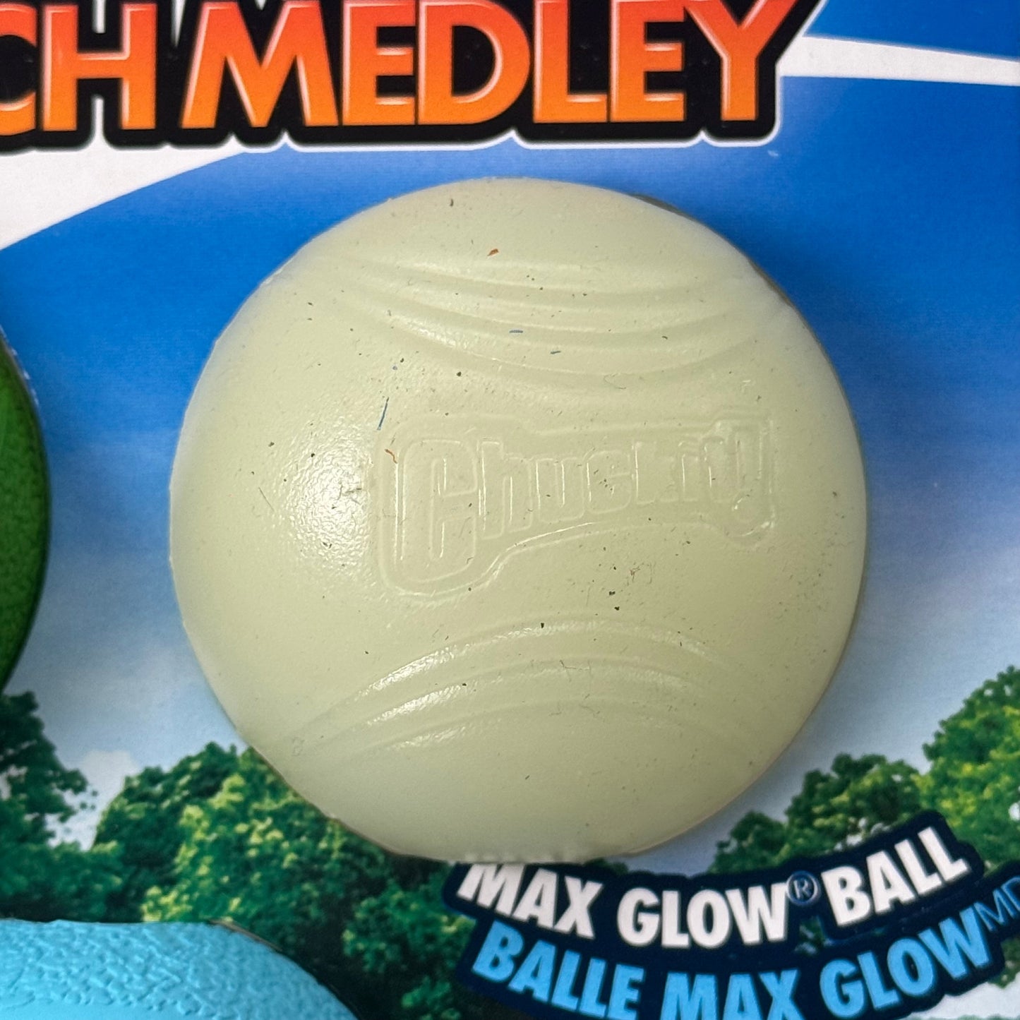 ZA@ CHUCKIT! Fetch Medley For Small Dogs Pack of 3 Balls Blue, Green, Glow HKDH23205B D