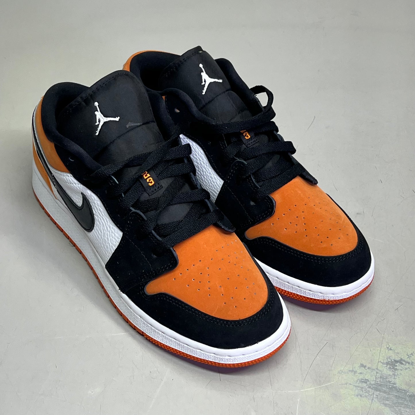 NIKE Air Jordan 1 Low Shattered Backboard Boys Sz 7Y Orange/Black (Pre-Owned)
