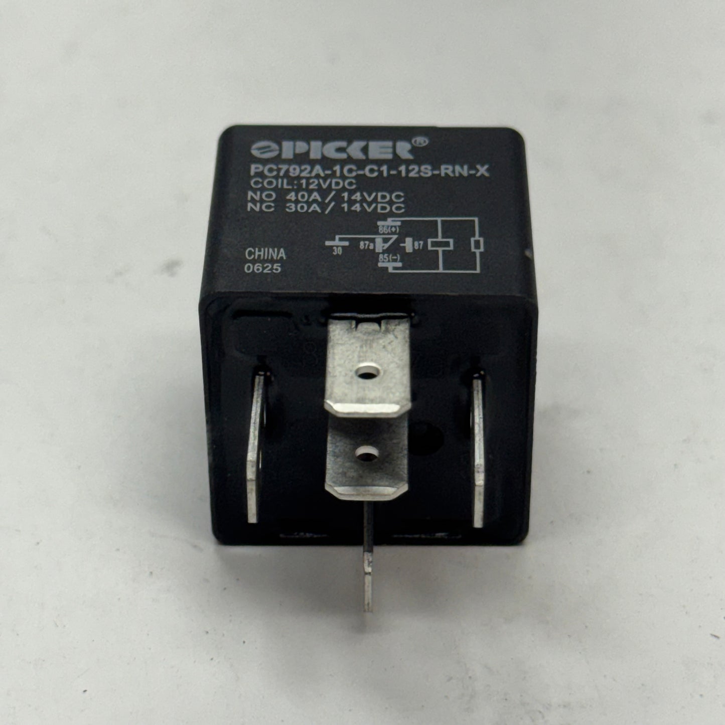 PICKER Automotive Relay 12VDC 40A/30A SPDT, Black C1-12S-RN-X