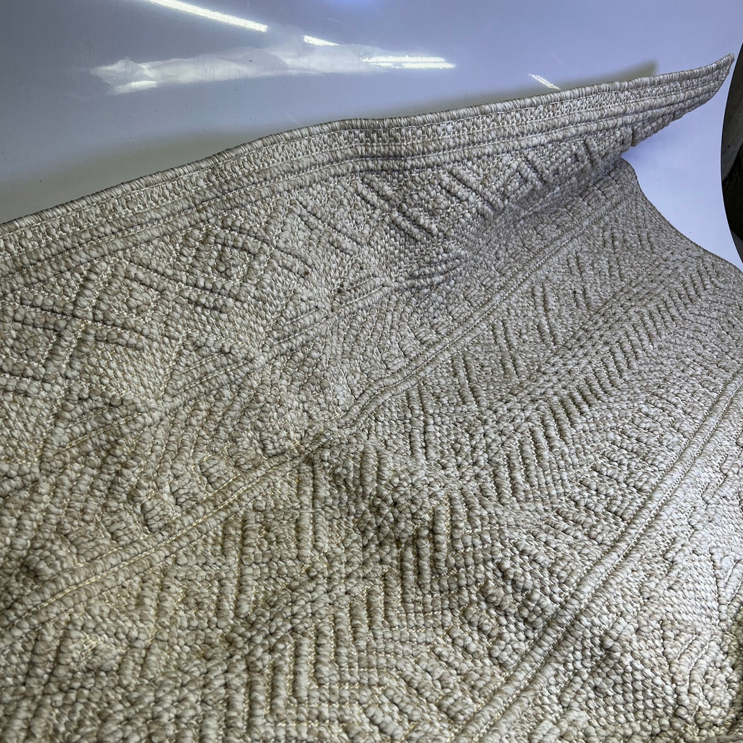 ZA@ GERTMENIAN Regent Collection Soft Textured Pattern Rug  5' x 7' Tan (Return/Used)