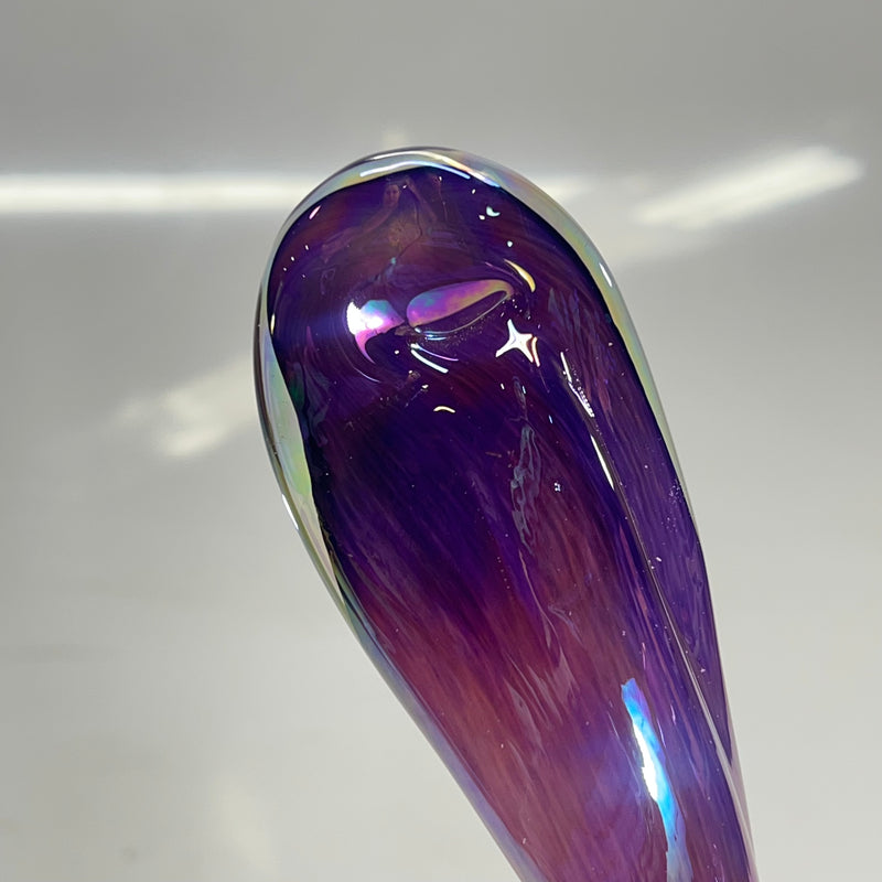 HUNT SLONEM Hand Blown Bunny Scuplture  13" L Rainbow Chromatic Hue