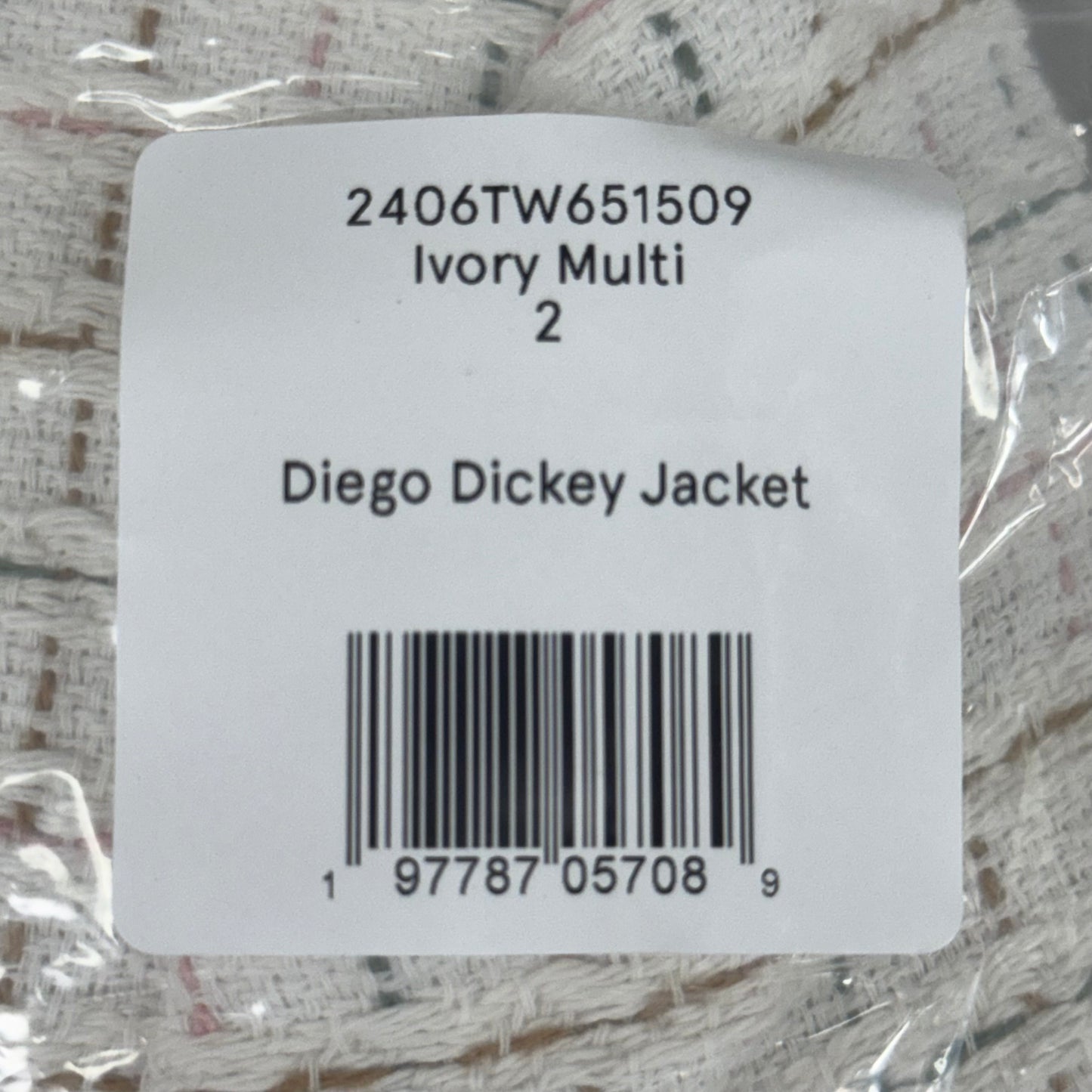 VERONICA BEARD Women's Diego Dickey Jacket Sz-2 Ivory/Multi 2406TW651509