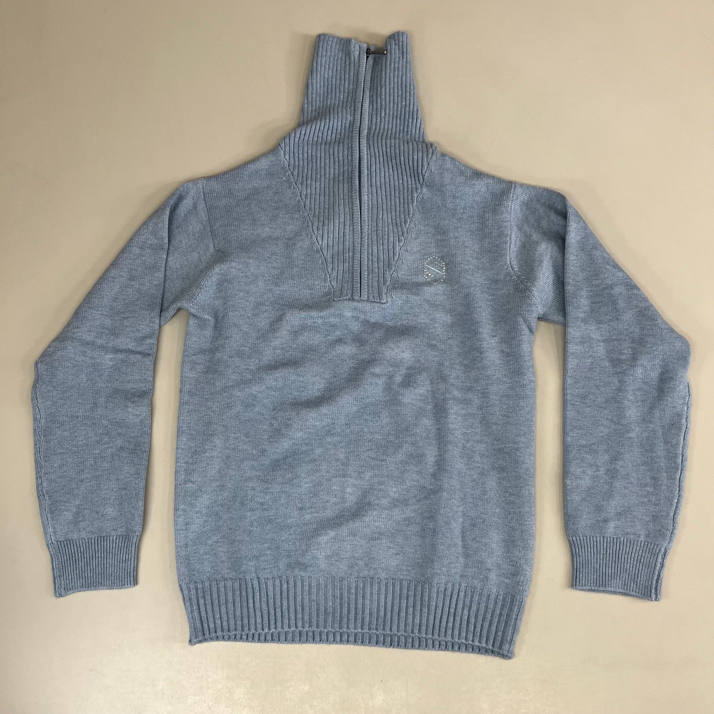 SAMSHIELD Suzanne Equestrian Quarter Zip Sweater Women's Sz S Washed Blue