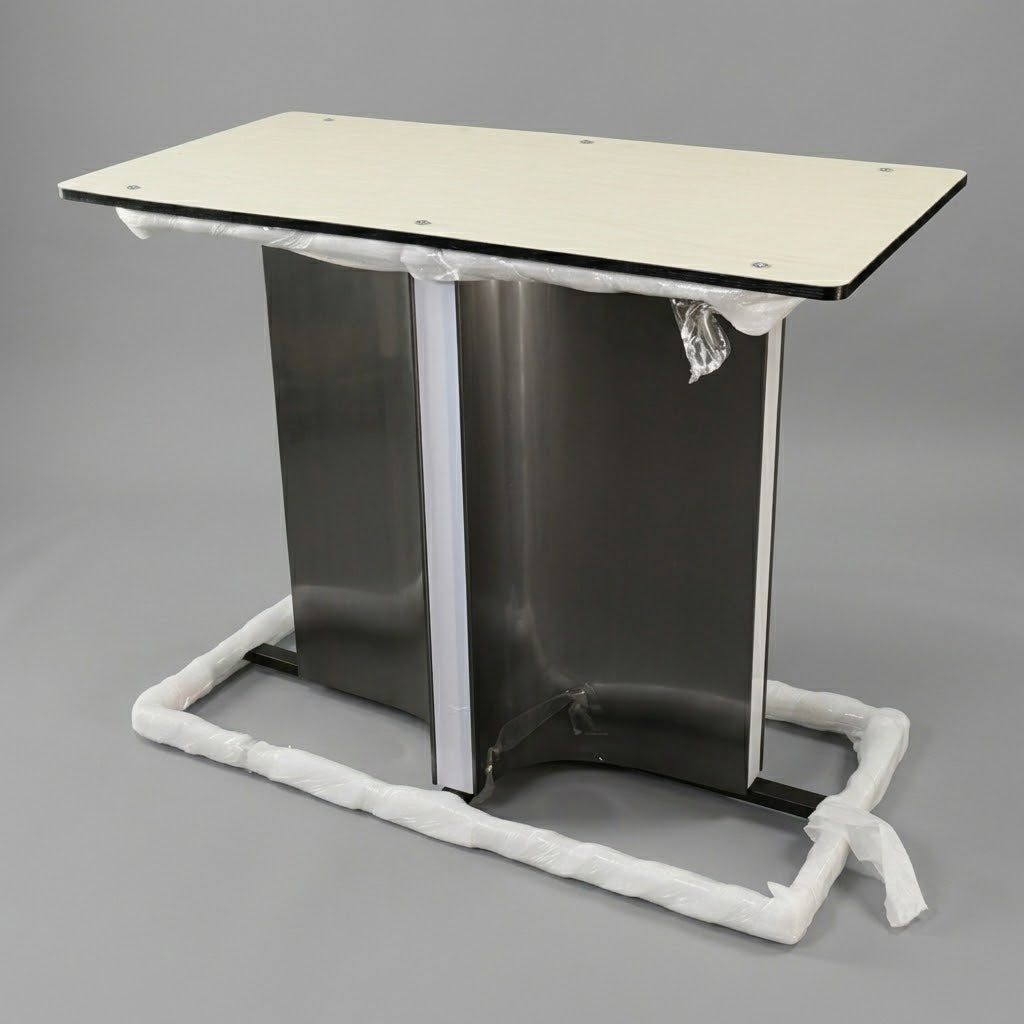 Sintered Stone Dining Table Sz 36"L x 18.5"W x 31"H Metallic Grey