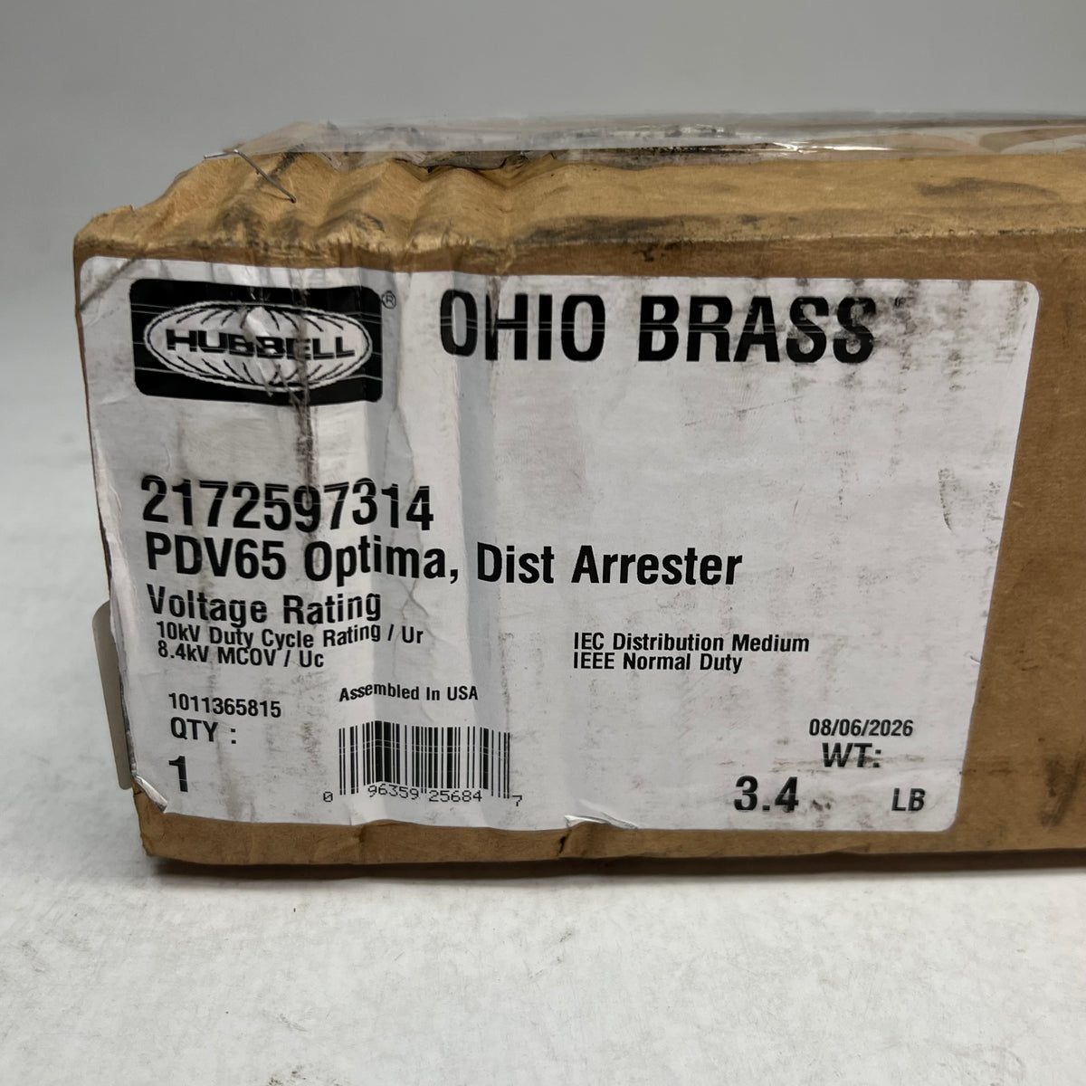 HUBBELL Ohio Brass PVR Riser Pole Dist Arrester Optima 8.4 kV Grey 2172597314