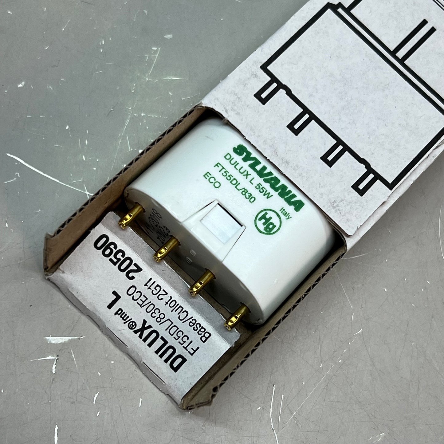 SYLVANIA (5 PACK) Compact Florescent Bulb 4 Pin 55w 3,000K  White FT55D/830/ECO