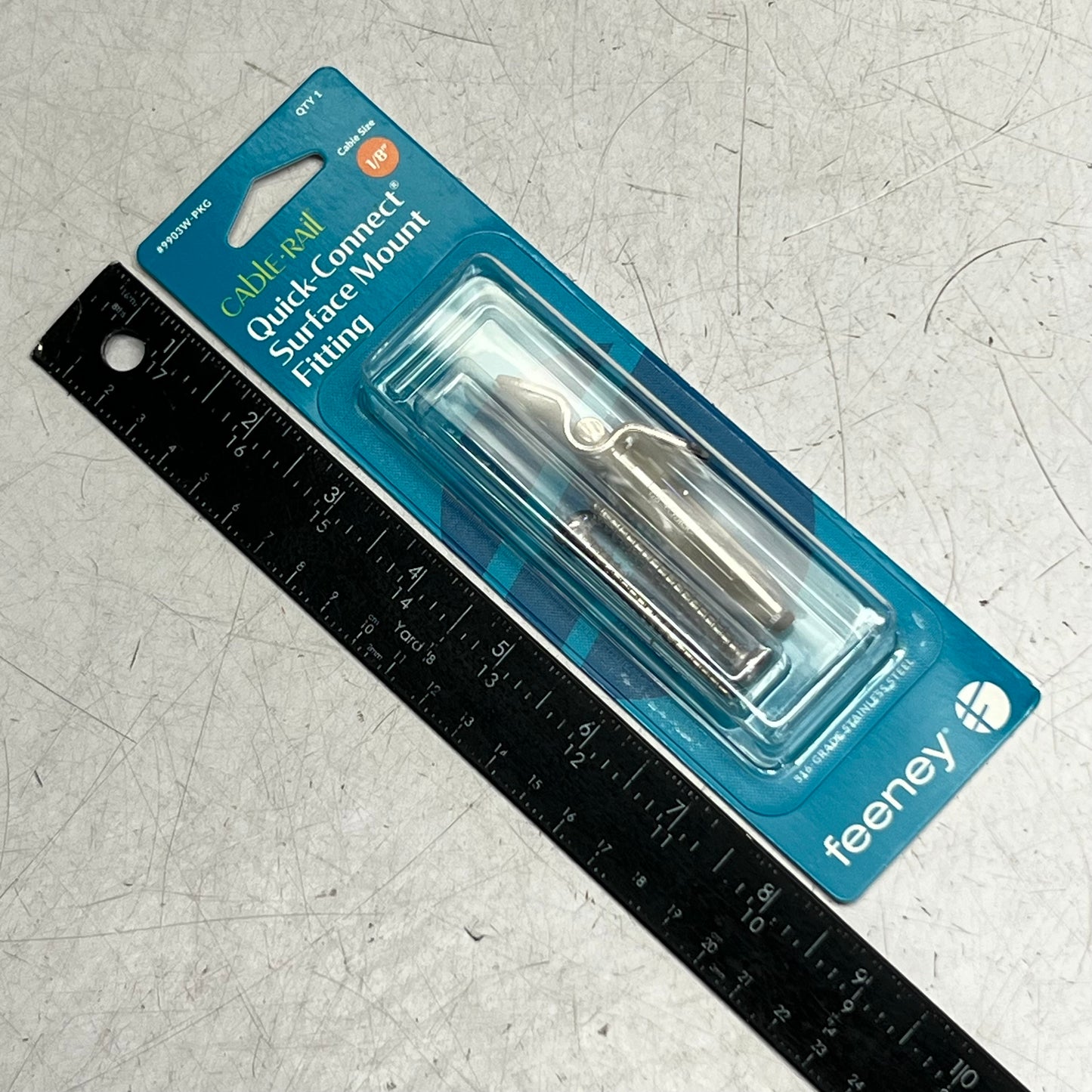 CABLERAIL Quick-connect 1/8" Grey 9903W-PKG