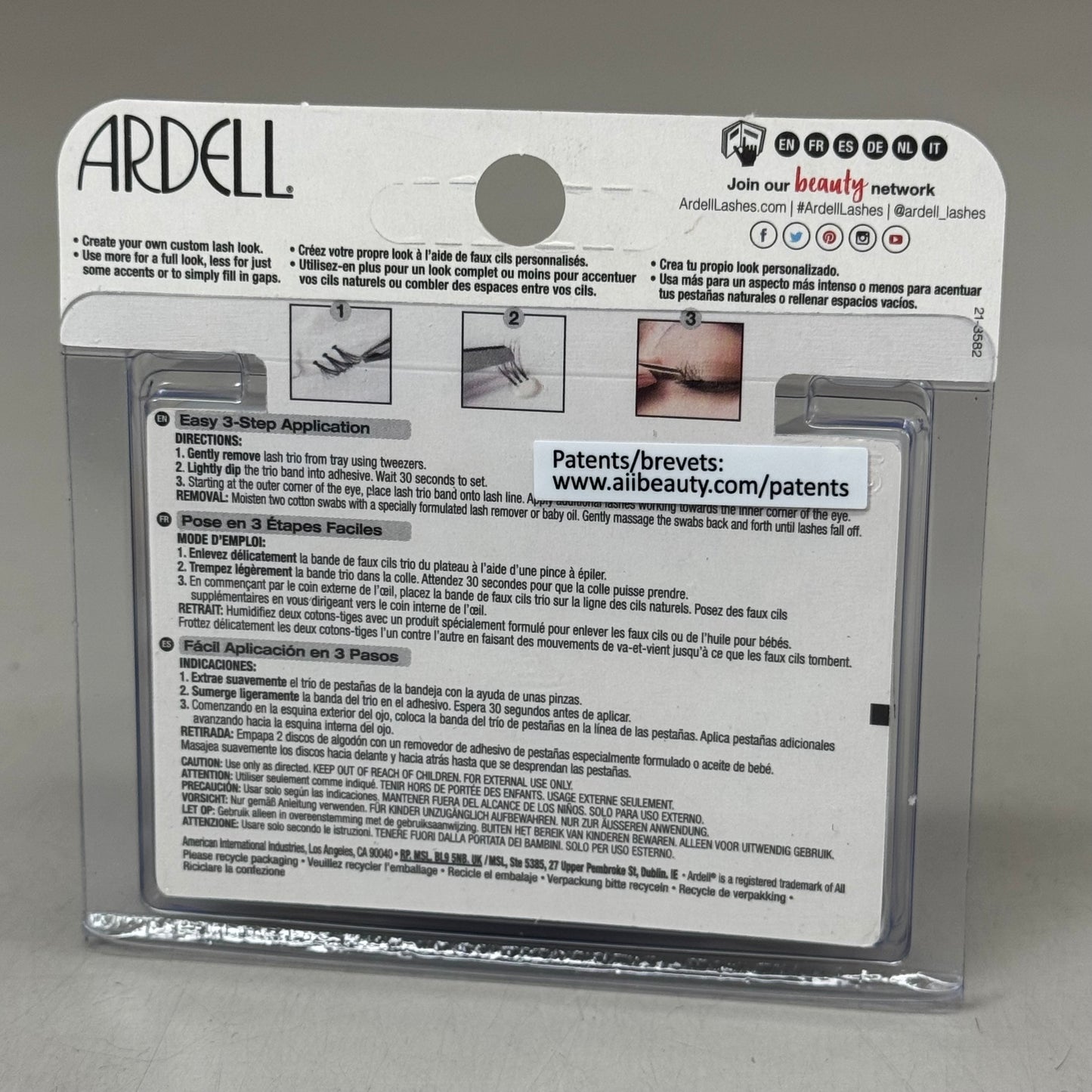 ARDELL (4 PACK, 32 LASHES EACH) Lash Trios 16 Short & 16 Medium Lengths 61636