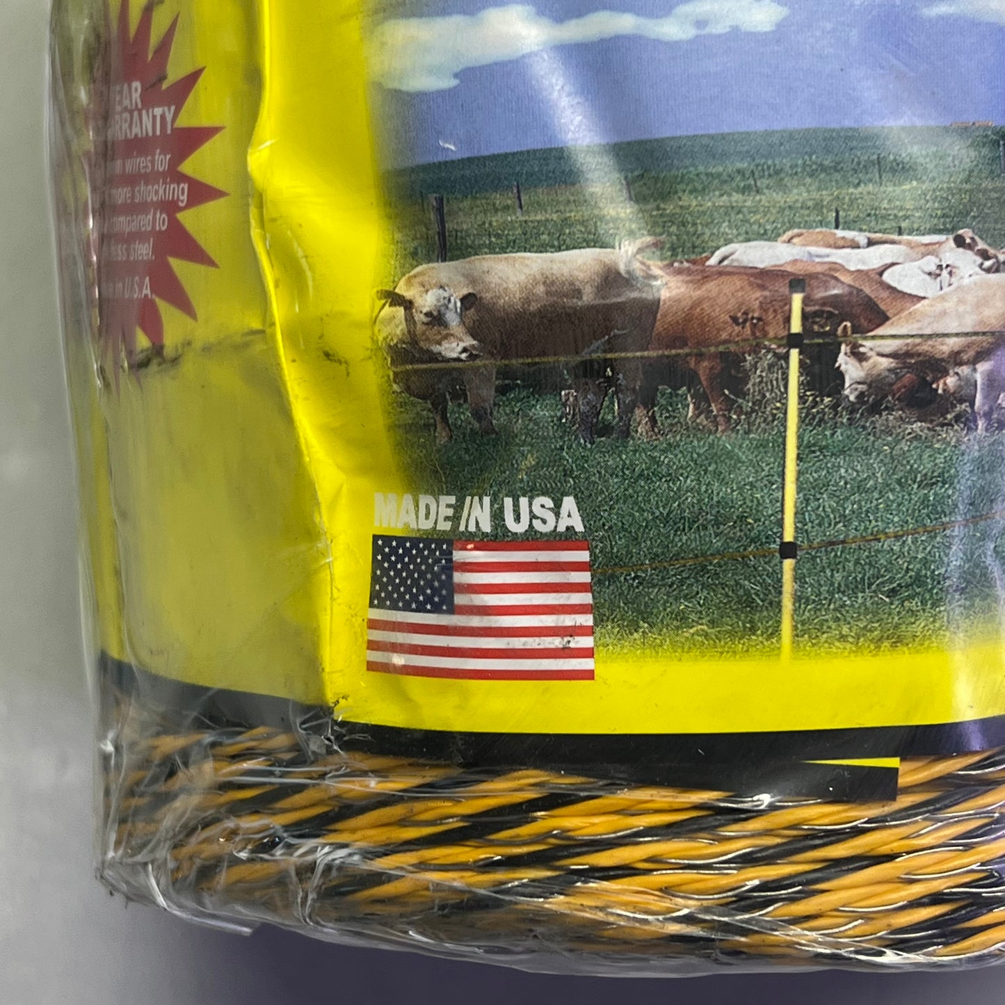 PARMAK 122 Electric Fence Wire PVC Coated Fiberglass 1,312ft Black/Yellow PM-122