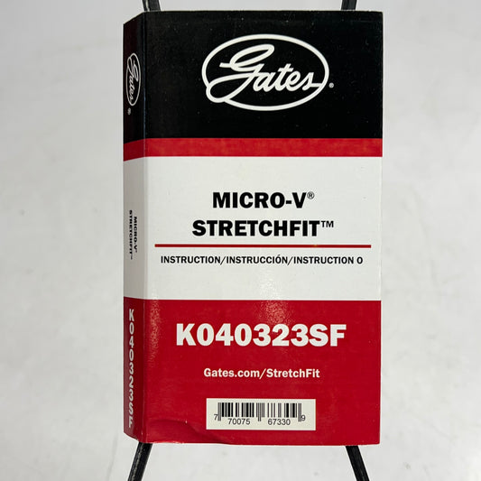 GATES Mirco-v Stretch Fit Epdm Rubber for Bmw Vehicles 32-13/16" Black K040323SF