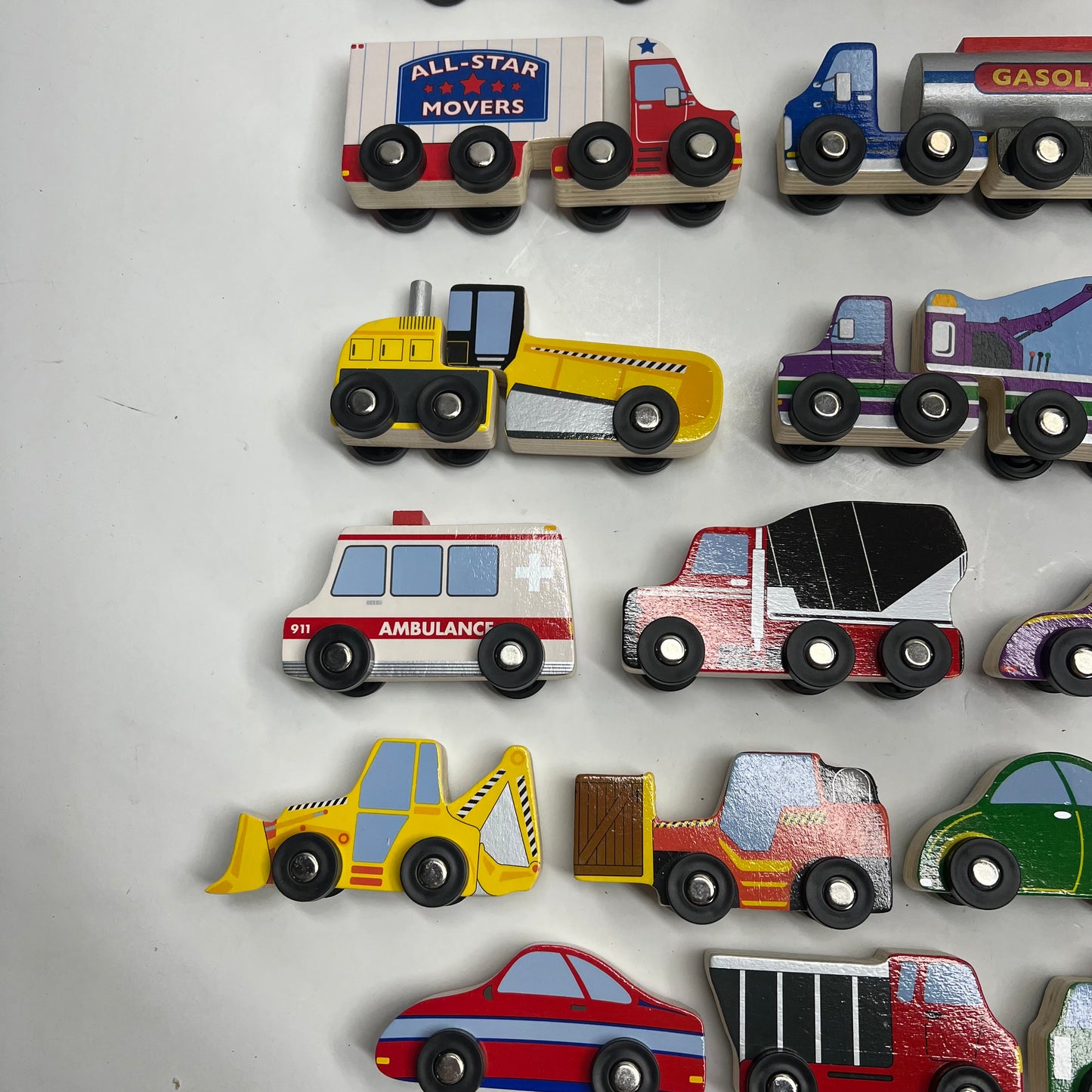 KAPLAN Wooden Assorted Transportation Set Cars, Trucks, & More 24 Piece 30981