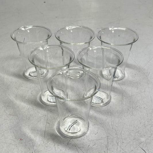 ZA@ CREATIVE CO OP (6 PACK) Drinking Glasses W/ Debossed Rim  6oz Clear DF8590
