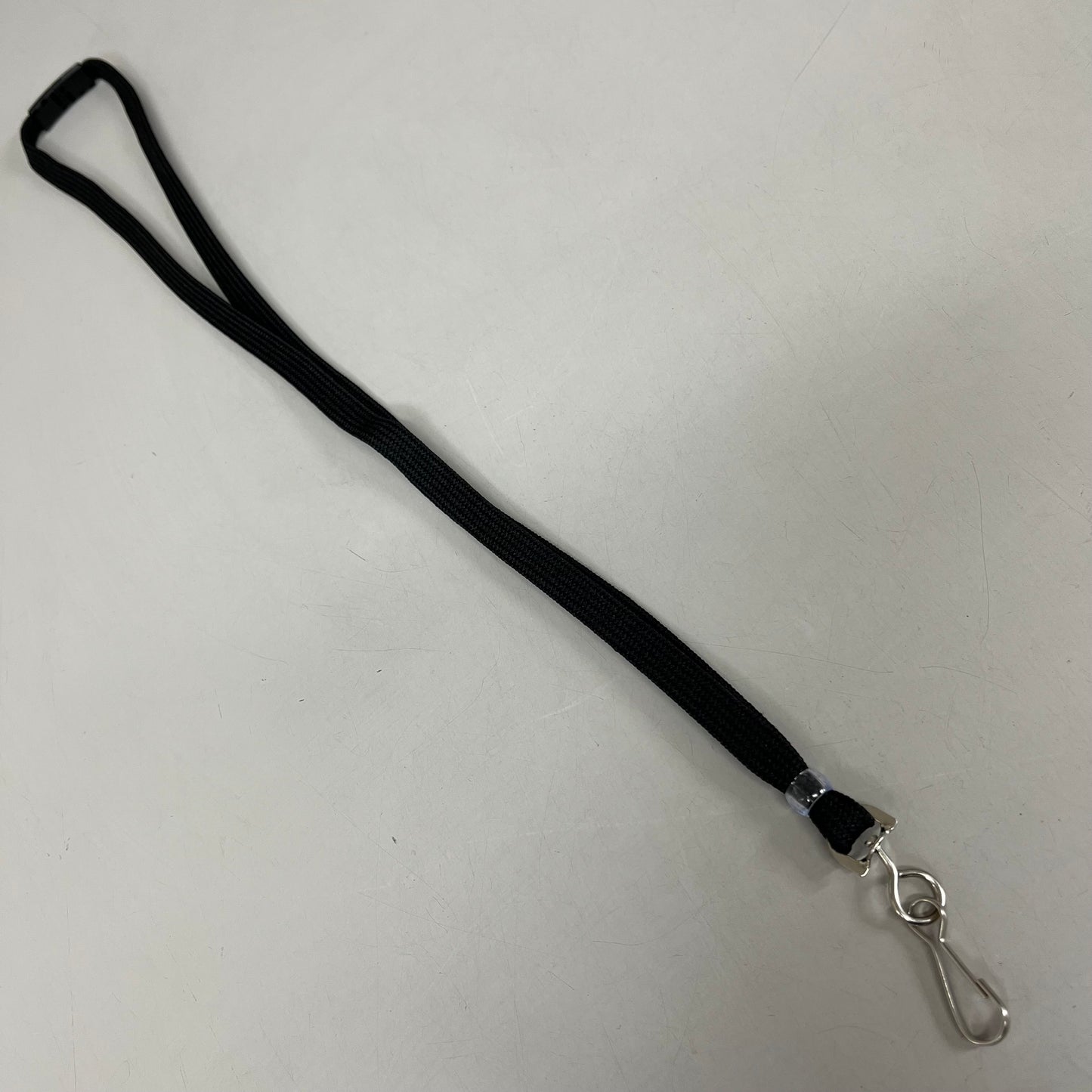 ZA@ UNBRANDED (100 PACK) Flat Lanyard w/ Swivel Hook 3/8" Black BL-34S-BLK