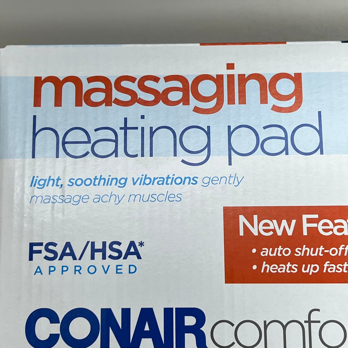 CONAIR Comfort Massaging Heating Pad Soothing 11.5" X 24" Navy Blue HP08FWX