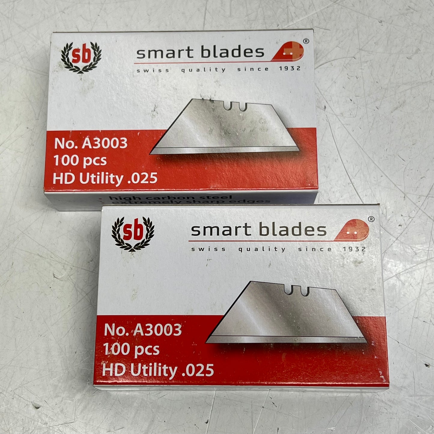 SMART BLADES (2 PACK, 100 EACH) Safe Dispensing Hd Utility Blades .025 A3003