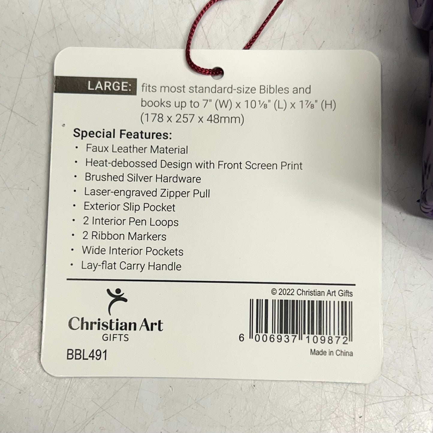 CHRISTIAN ART GIFTS Philippians 4:13 Faux Leather Bible Cover  7"x10" Purple