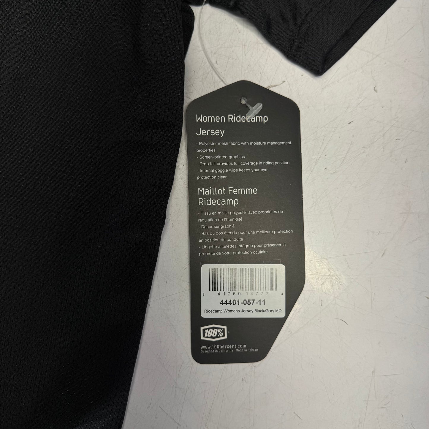 RIDECAMP Women's Short Sleeve Jersey Sz M Black/Grey 40035-00001