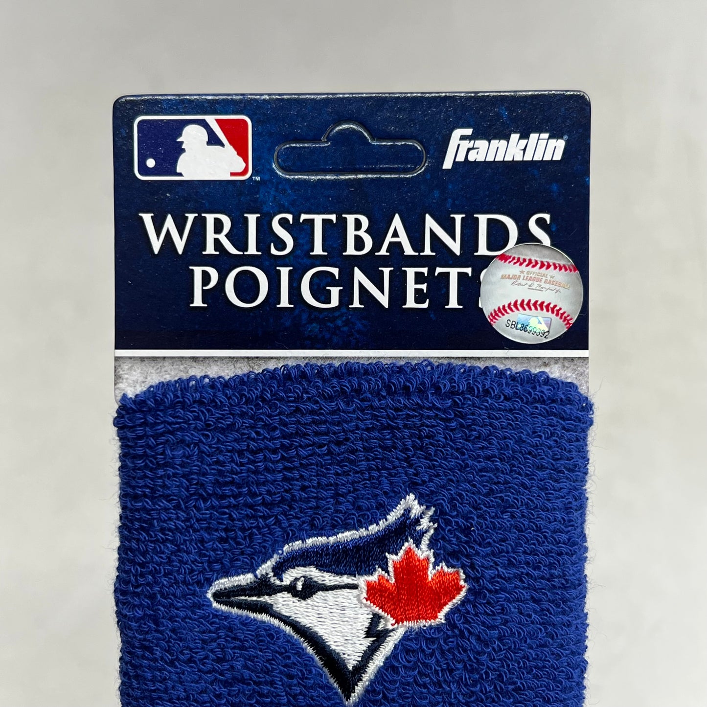 FRANKLIN (2 PACK) Wristbands Official Team Logo Blue Jays 3"W Blue 27535F14K2P6