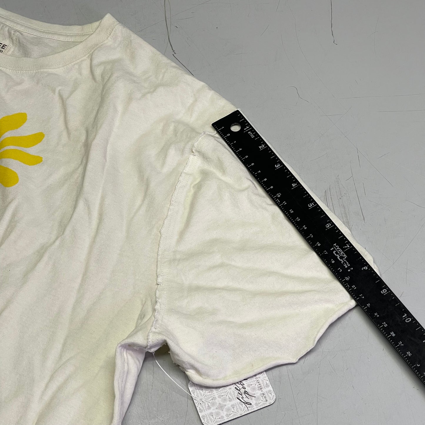 FREE PEOPLE We The Free "Sunshine Smiles" Tee LARGE White