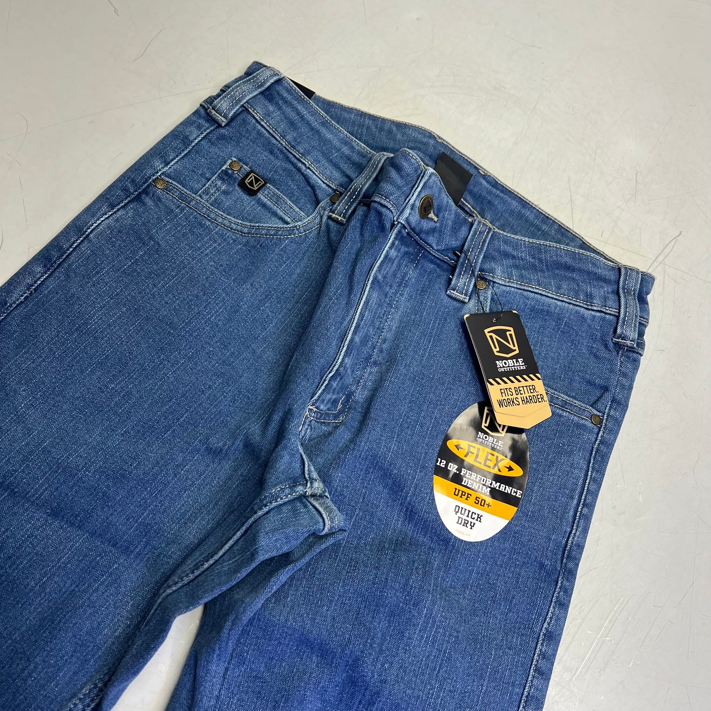 NOBLE OUTFITTERS Flex Denim 5-Pocket Work Pant Men's Sz 38x30 Stonewash 18458