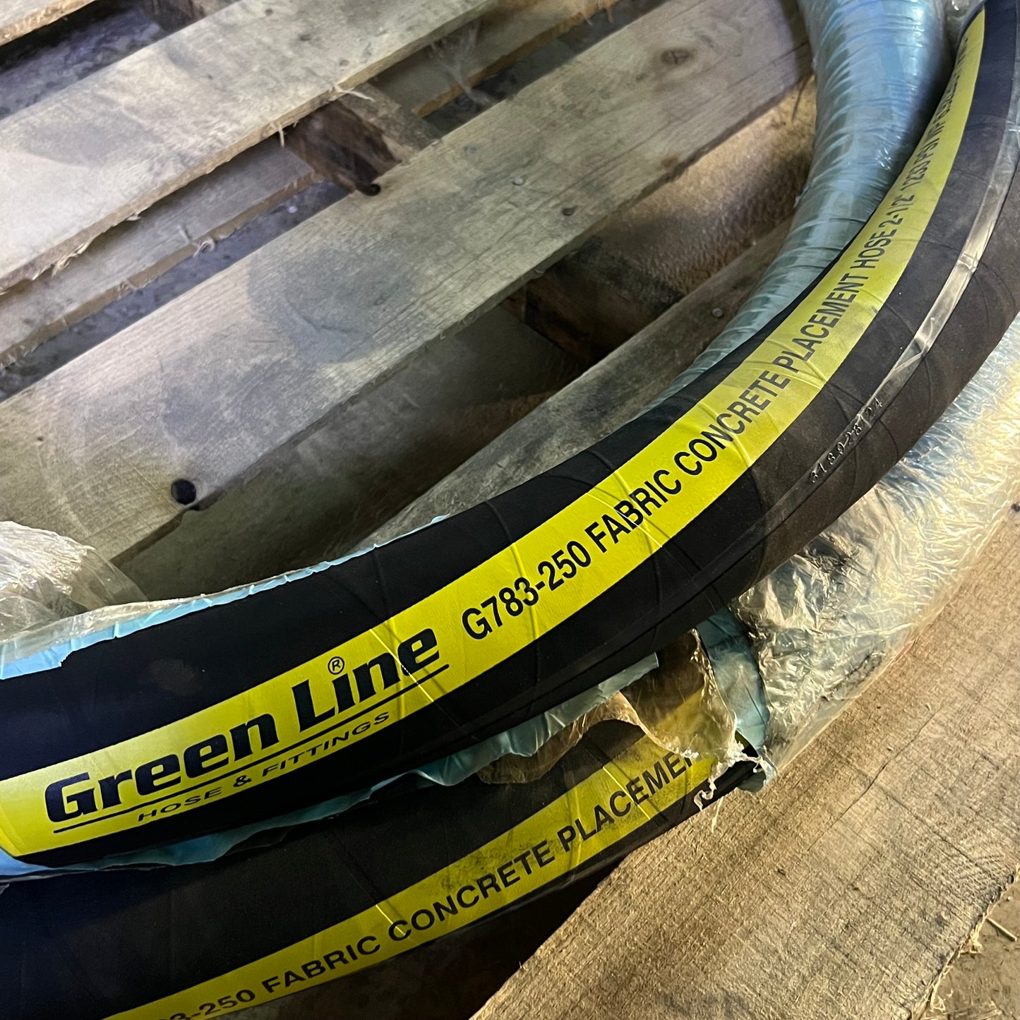 GREEN LINE Fabric Concrete Placement Hose Sz 2-1/2" x 25'  1233 PSI, G783-250