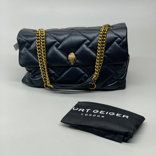KURT GEIGER Kensington Soft Leather XXL Bag 15" x 9" Black 4708500109 New