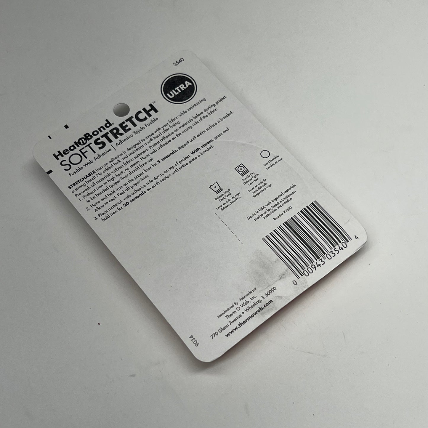 THERM O WEB (4 PACK) Heat N Bond Soft Stretch Iron on Web 5/8"x10yds White 3540