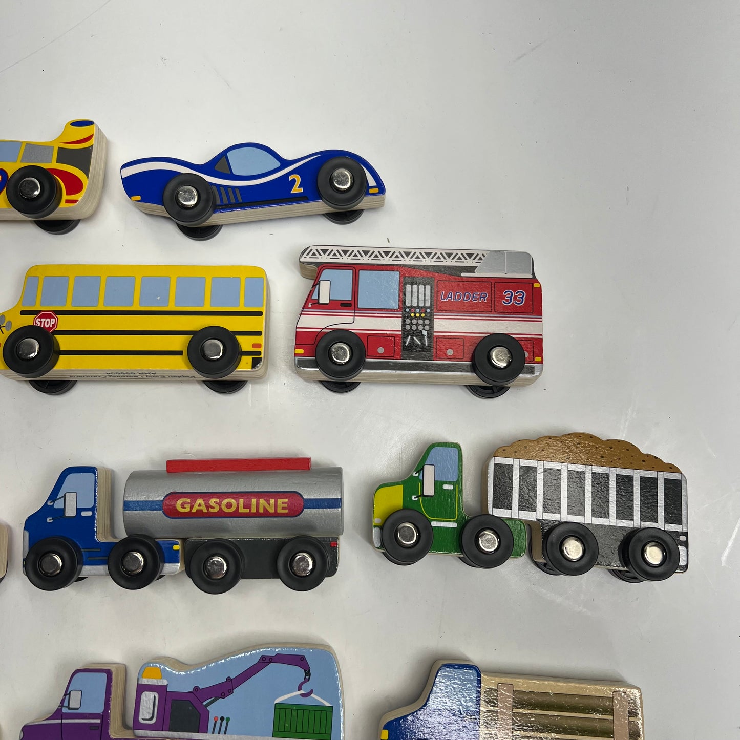 KAPLAN Wooden Assorted Transportation Set Cars, Trucks, & More 24 Piece 30981