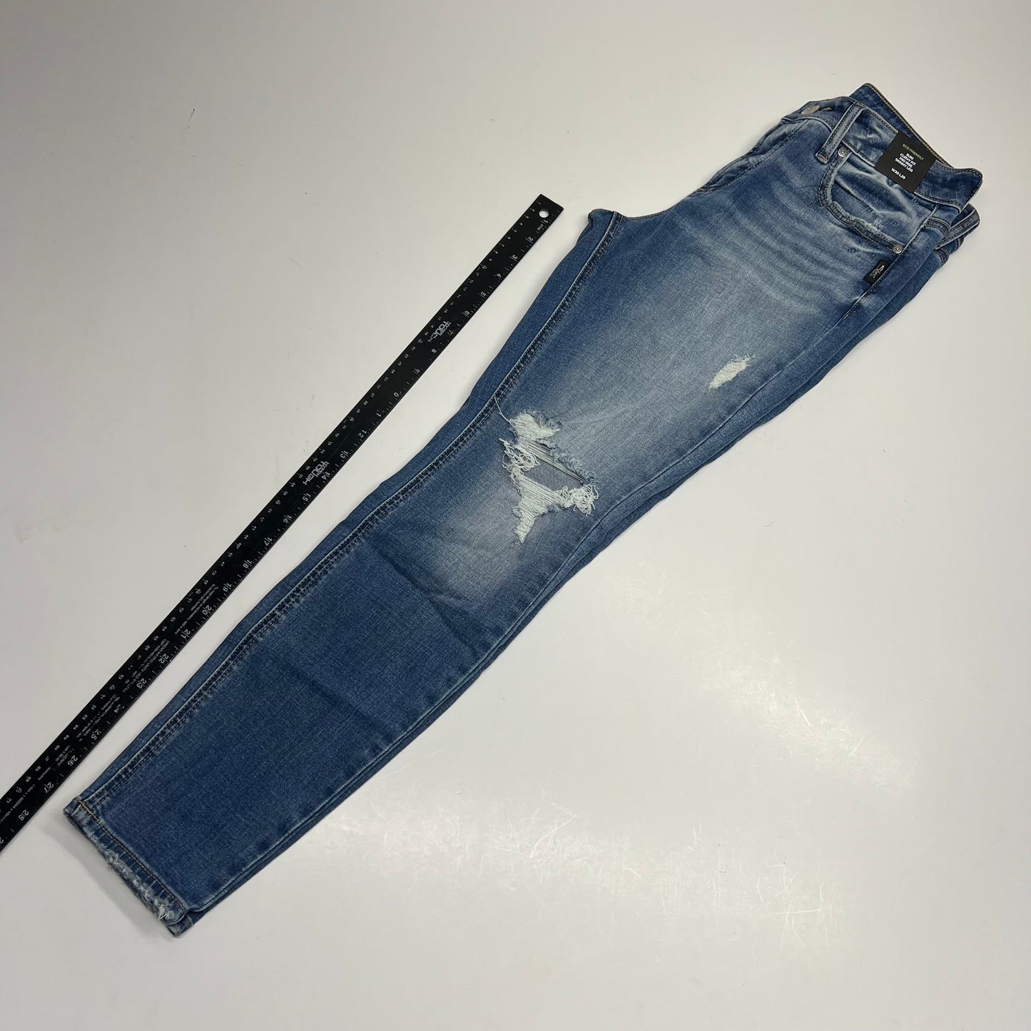 SILVER JEANS CO Distressed Suki Skinny Leg Jeans Women's Sz 30/29 Indigo