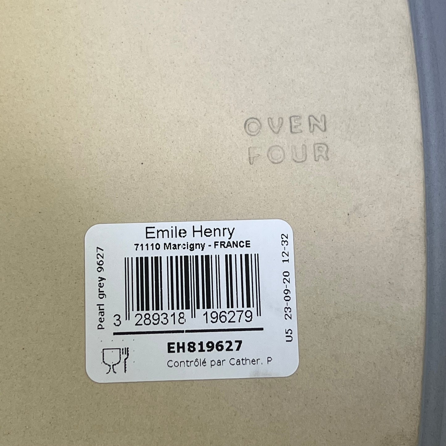 EMILIE HENRY Modern Rectangular Baker 17.75" x 11" x 3" Pearl Grey EH819627