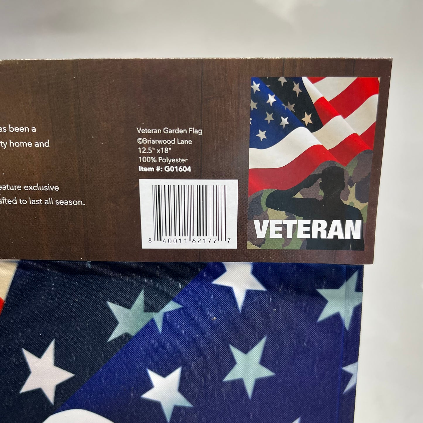 BRIARWOOD LANE Veteran Military Garden Flag Sz 12.5" x 18" Red & White G01604
