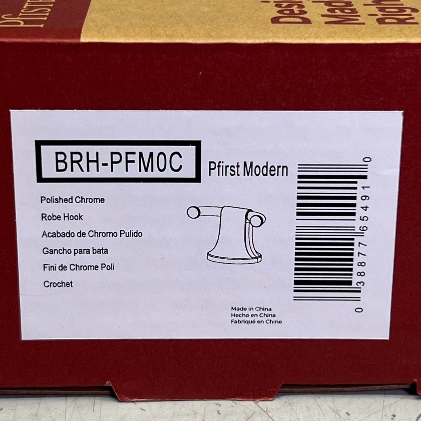 PFISTER Polished Chrome Robe Hook BRH-PFM0C