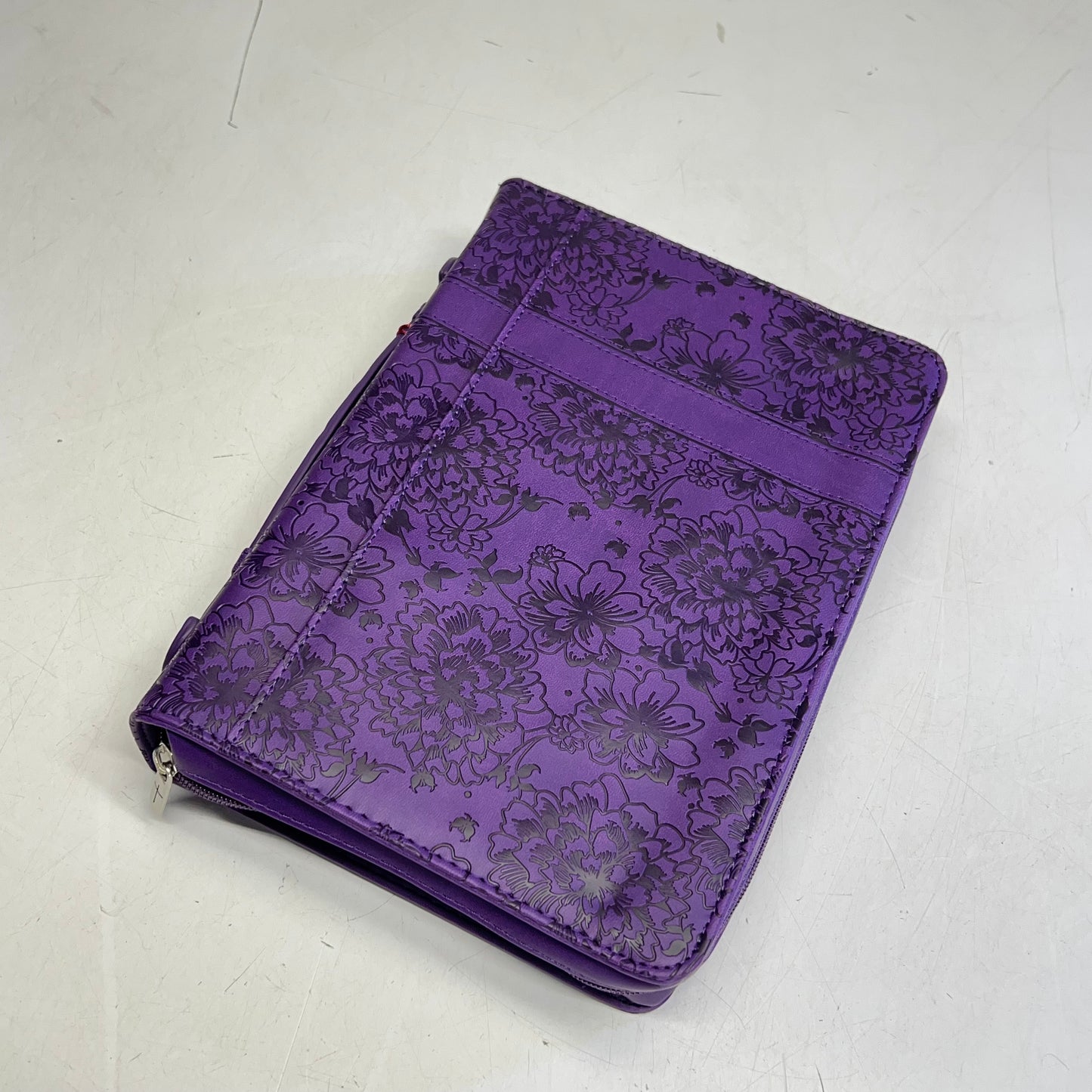 CHRISTIAN ART GIFTS Philippians 4:13 Faux Leather Bible Cover  7"x10" Purple