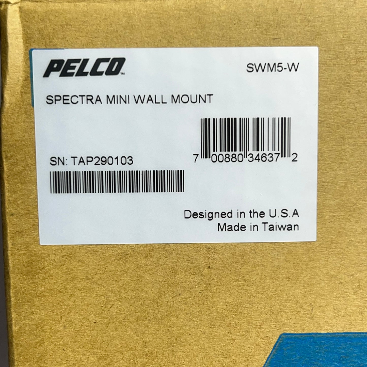 PELCO Spectra Mini Dome Pendant Wall Mount for Spectra Series White SWM5-W