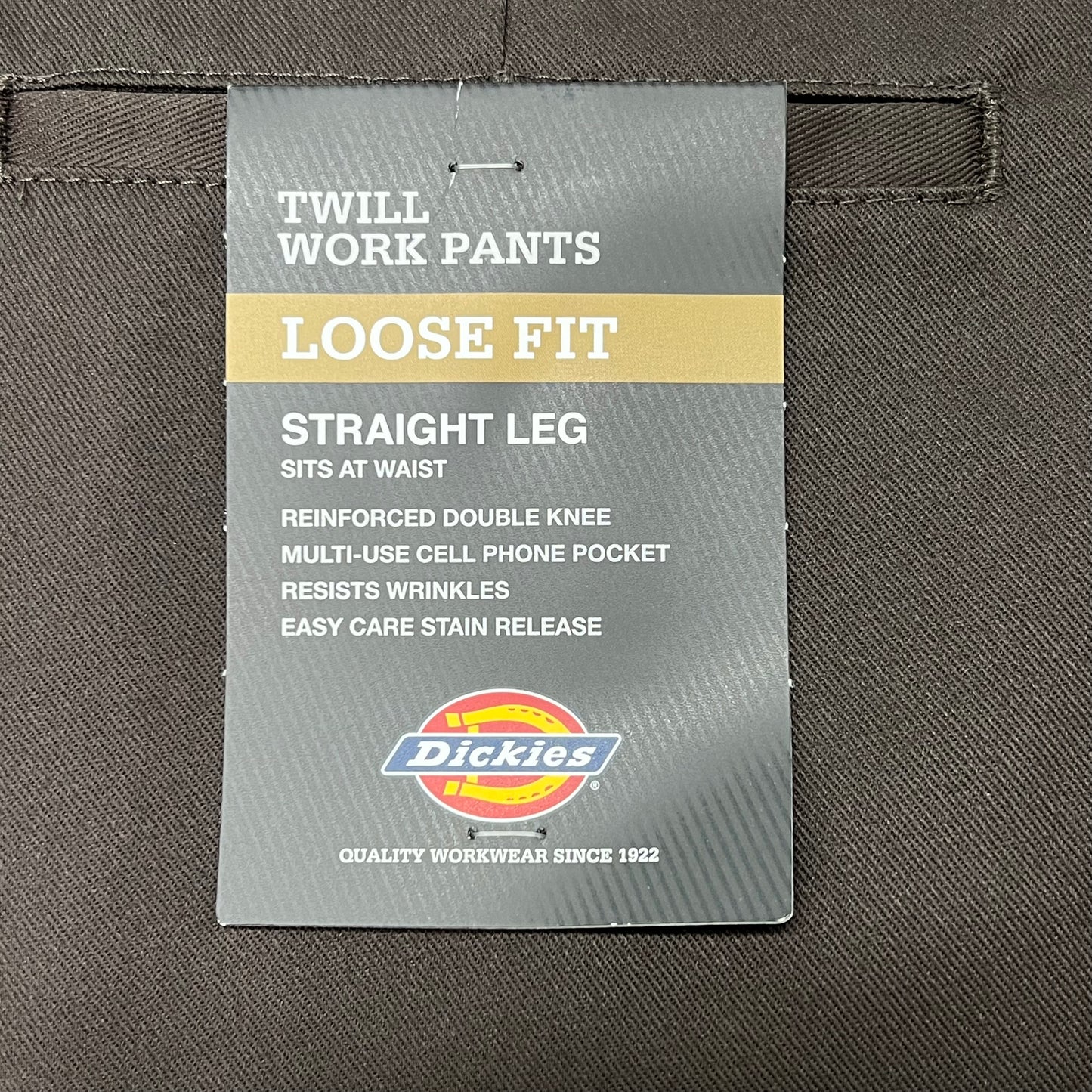 DICKIES Loose Fit Double Knee Work Pants Men's Sz 44X30 Dark Brown 85283DB