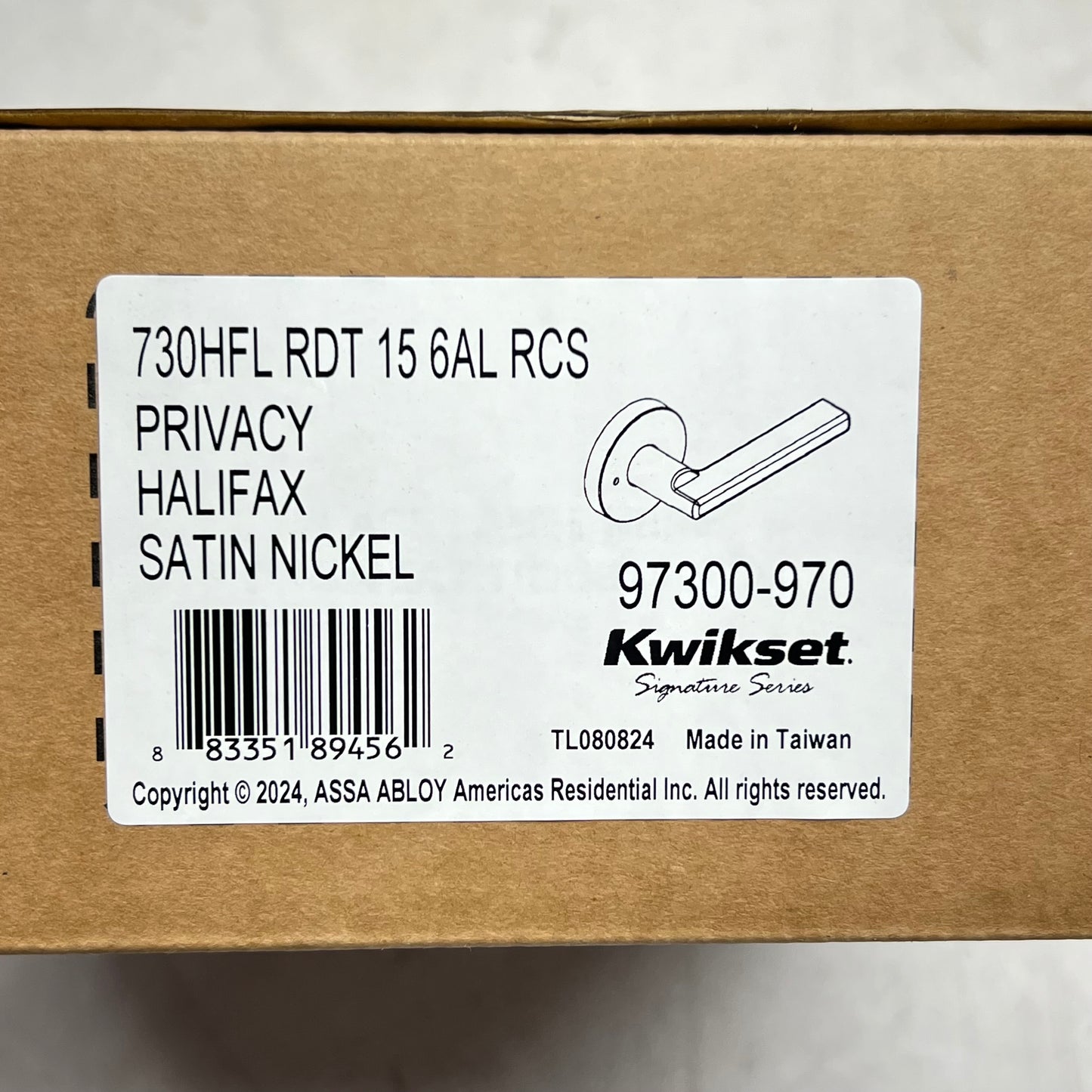 KWIKSET Halifax Privacy Bed/bath Handle Door Levers Satin Nickel 97300-970