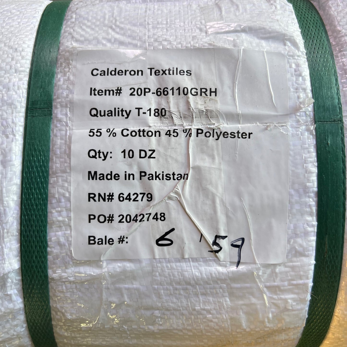 CALDERONTEXTILES (120 PACK) Sheet Twin Flat Green Hem Sz 66" X 110", White T180