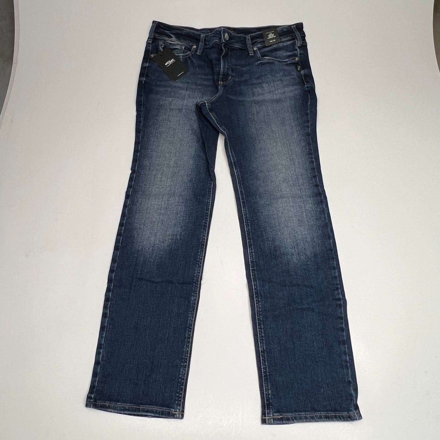 SILVER JEANS CO Suki Curvy Mid Rise Straight Leg Jean Women's Sz 36/33 Indigo