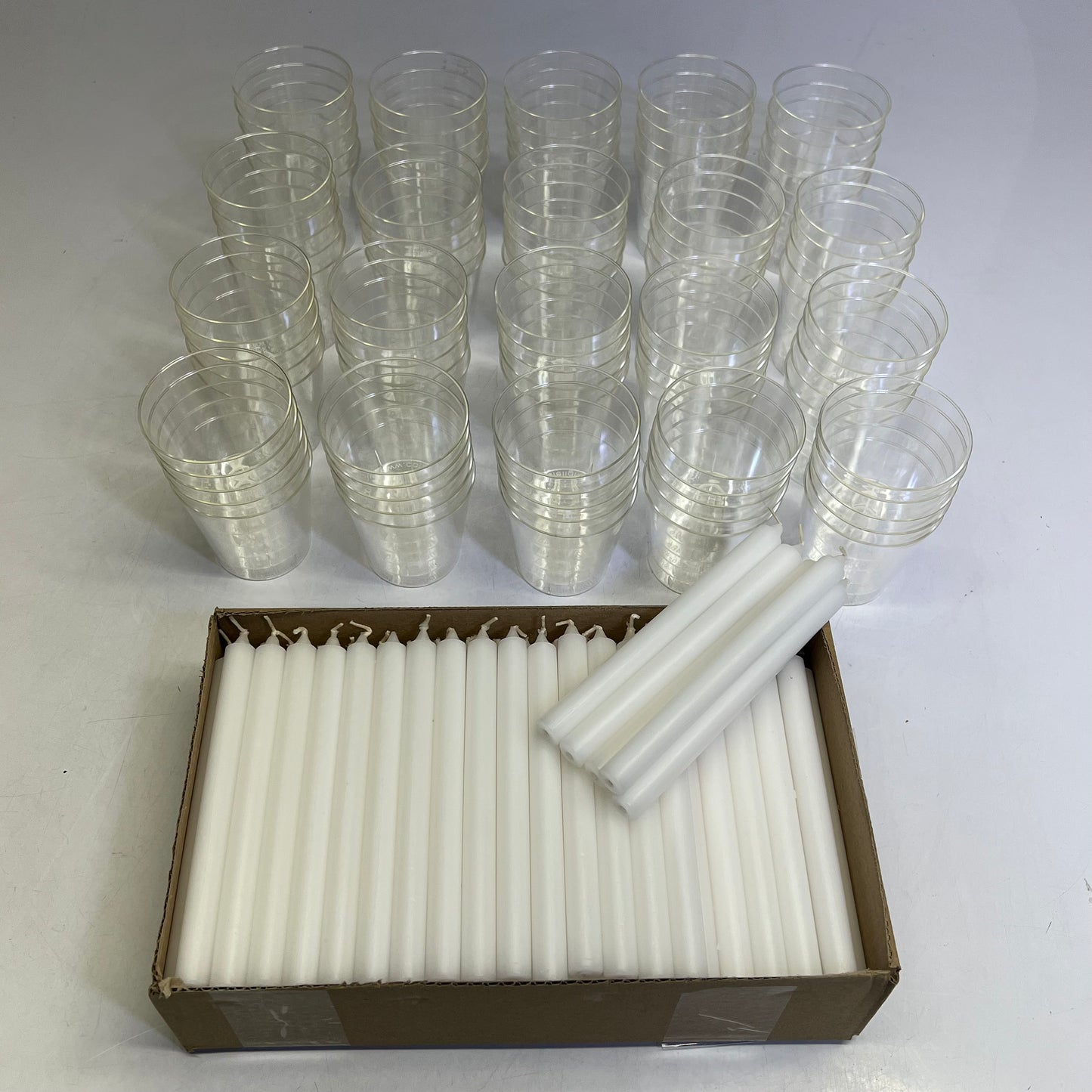 CANDLE LIGHT CELEBRATIONS (200 SET) Holidays & Vigils 100 Cups & Candles White