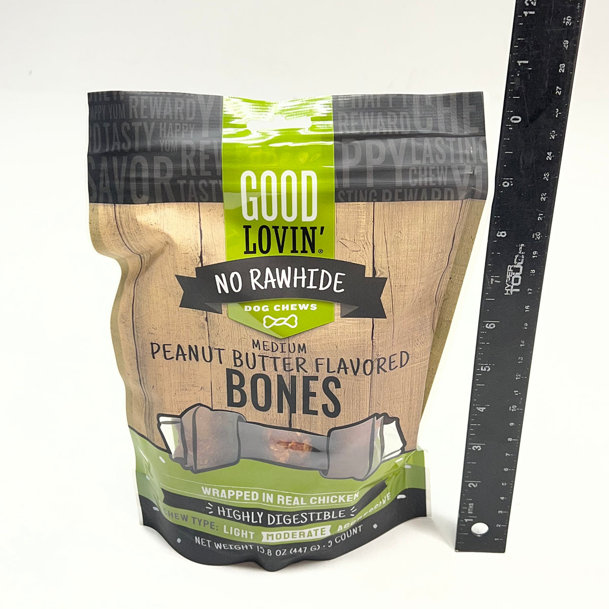 GOOD LOVIN (2 PACK) No Rawhide Medium Peanut Butter Flavor Bones 15.8oz BB 03/28