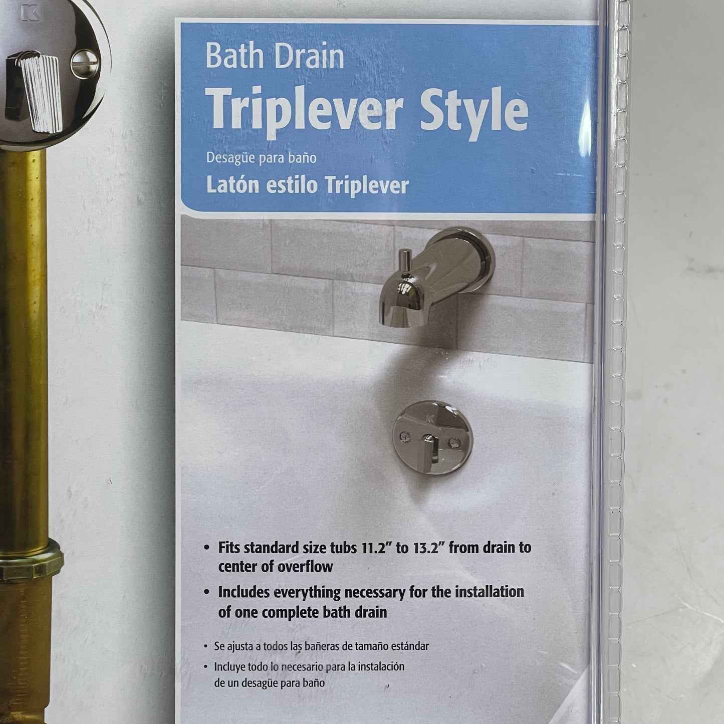 KEENEY 20 Gauge Bath Drain 606RB 1-1/2" Brass W/ Polished Chrome 28630